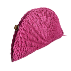Bolsa Carteira Envelope de Palha Meia Lua Rosa