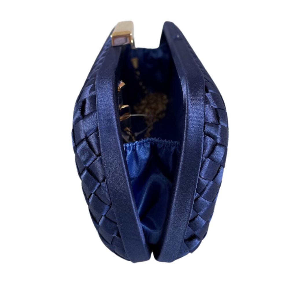 Clutch Tressê Cetim Inspired Grande Azul Marinho - ReUse