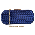 Clutch Tressê Cetim Inspired Grande Azul Marinho - ReUse