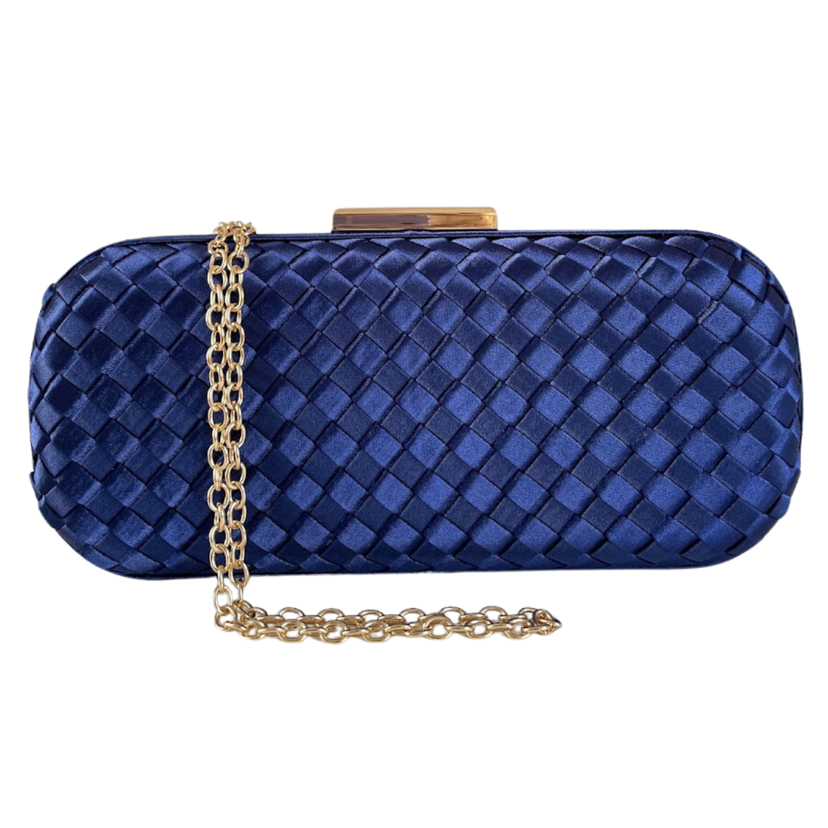 Clutch Tressê Cetim Inspired Grande Azul Marinho