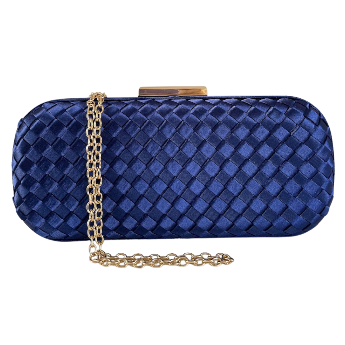 Clutch Tressê Cetim Inspired Grande Azul Marinho - ReUse