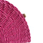 Bolsa Carteira Envelope de Palha Meia Lua Rosa