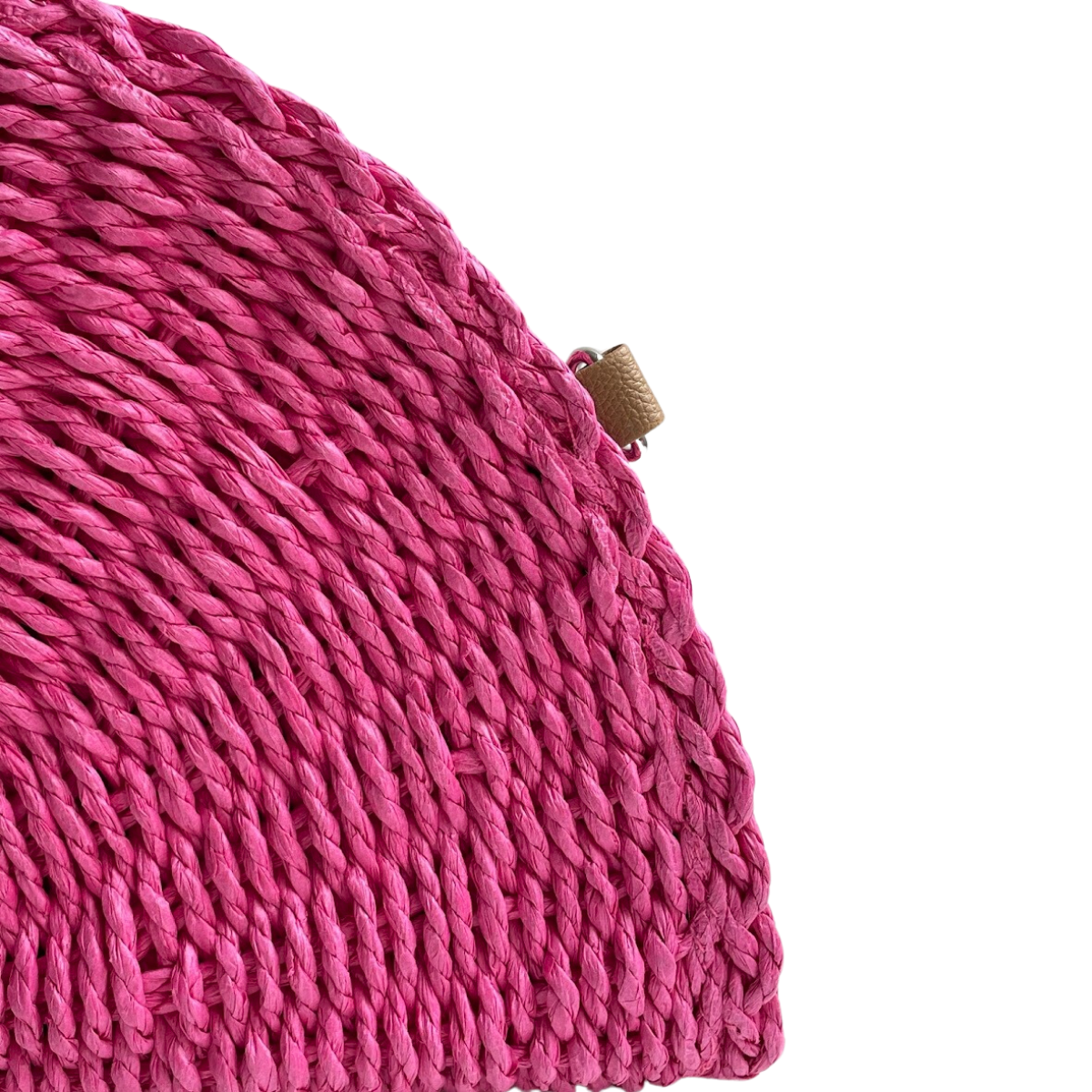 Bolsa Carteira Envelope de Palha Meia Lua Rosa