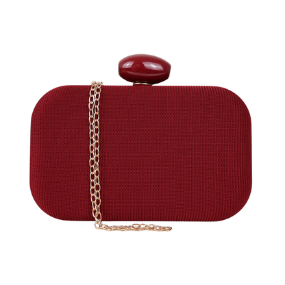 Bolsa Festa Clutch Tecido Marsala
