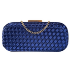 Clutch Tressê Cetim Inspired Grande Azul Marinho - ReUse