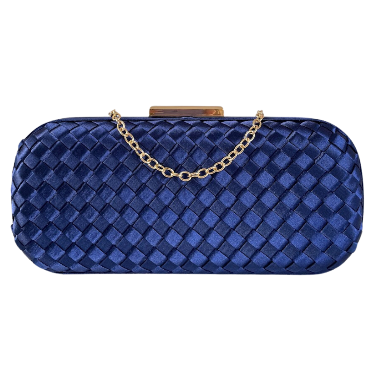 Clutch Tressê Cetim Inspired Grande Azul Marinho