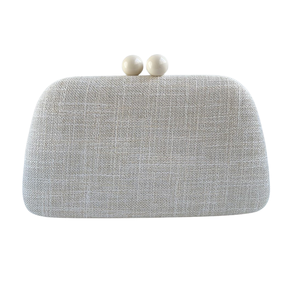 Bolsa de Festa Clutch Linho Branco