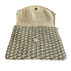 Bolsa Carteira Envelope de Palha Verde