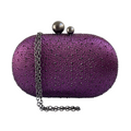 Bolsa Festa Clutch Pedraria Strass Oval Roxo