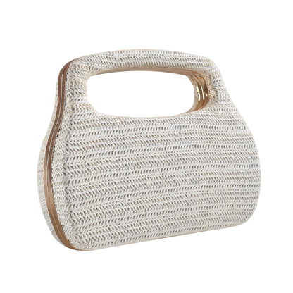 Bolsa de Mão Clutch Festa Palha Off White