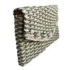 Bolsa Carteira Envelope de Palha Verde