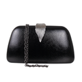 Bolsa Clutch Festa Fecho de Folha Preta