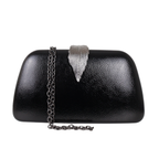 Bolsa Clutch Festa Fecho de Folha Preta