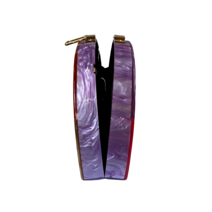 Bolsa de Festa Clutch Meia Lua Pérola Violeta