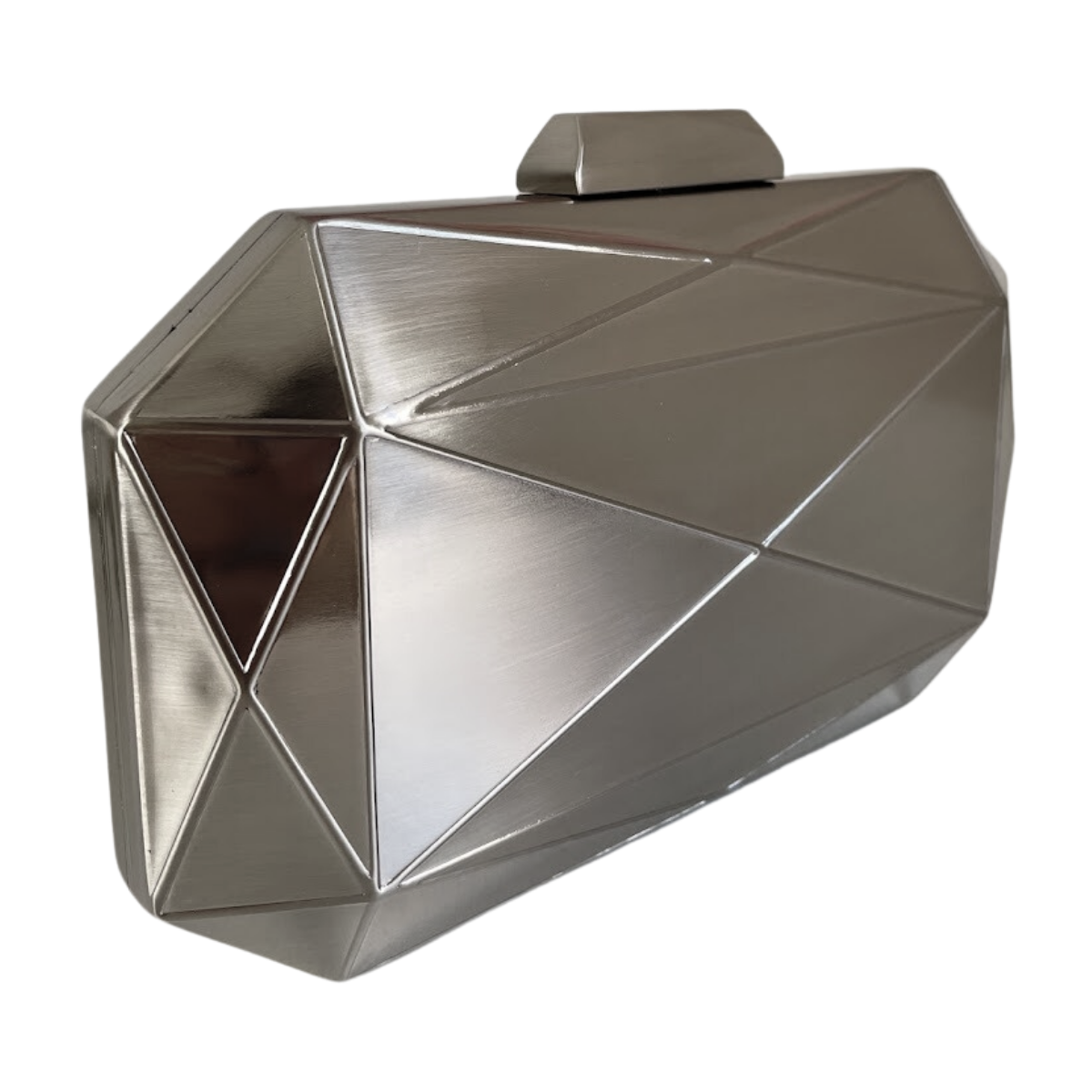 Bolsa Festa Clutch Metal Escovado Prata - ReUse