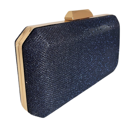 Bolsa de Festa Clutch Azul Marinho Brilho