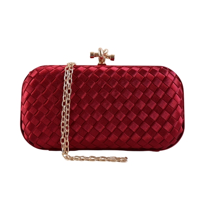 Clutch Tressê Cetim Inspired Pequena Marsala