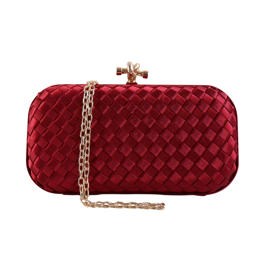Clutch Tressê Cetim Inspired Pequena Marsala