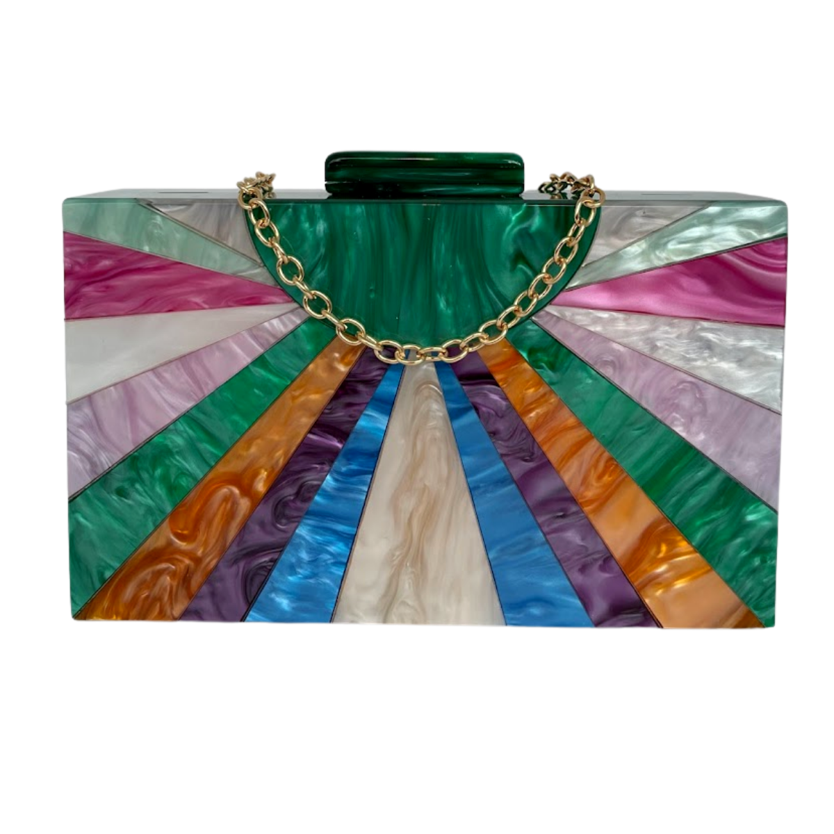 Bolsa de Festa Clutch Acrílico Colorida Verde