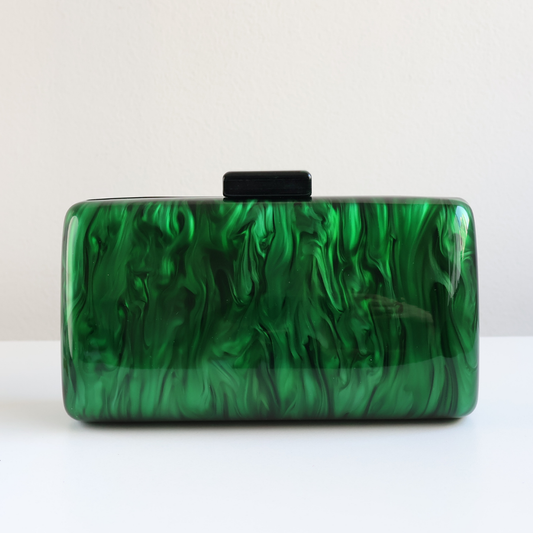 Bolsa de Festa Clutch Acrílico Perolada Verde