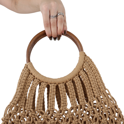 Bolsa Média Macramê Bege - ReUse