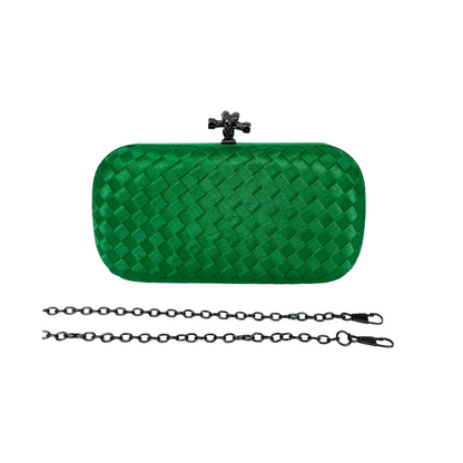 Clutch Tressê Cetim Inspired Pequena Verde