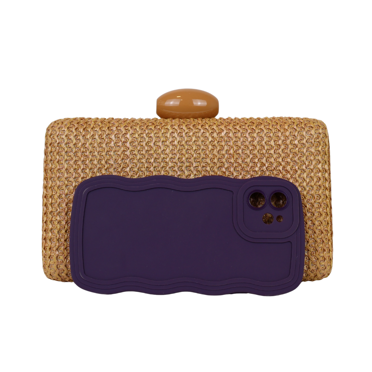 Bolsa Clutch Festa Palha Caramelo