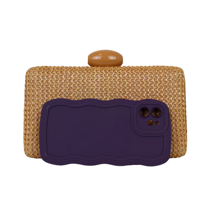Bolsa Clutch Festa Palha Caramelo