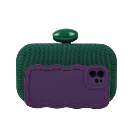Bolsa Festa Clutch Tecido Verde