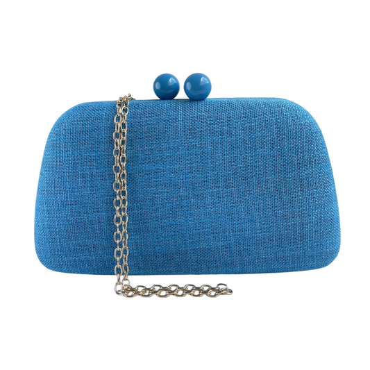 Bolsa de Festa Clutch Linho Azul