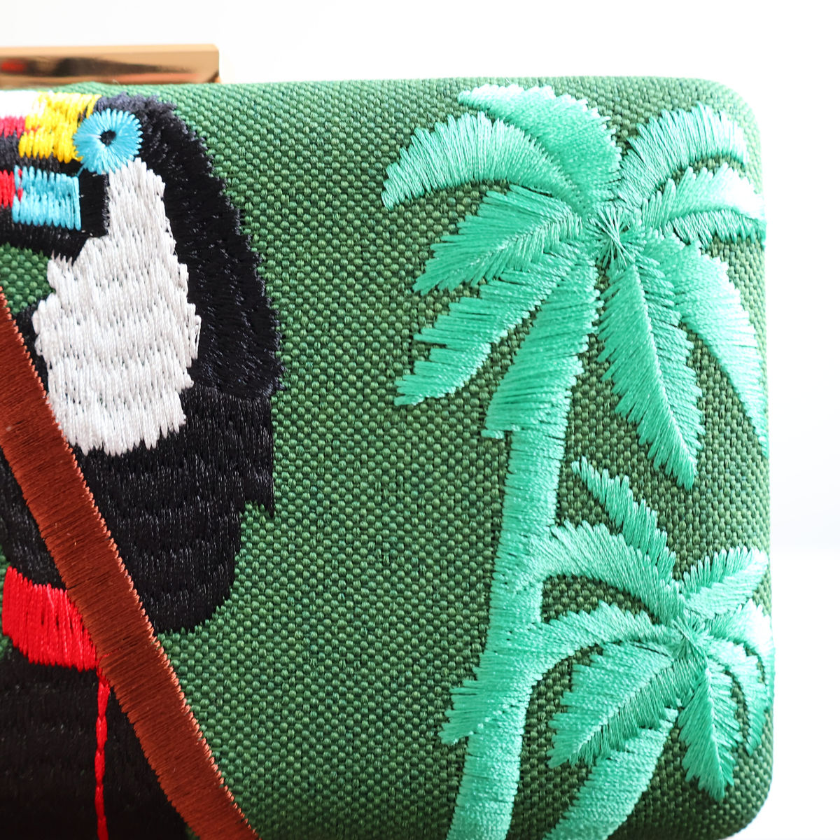 Bolsa de Festa Clutch Tecido Verde Toucan