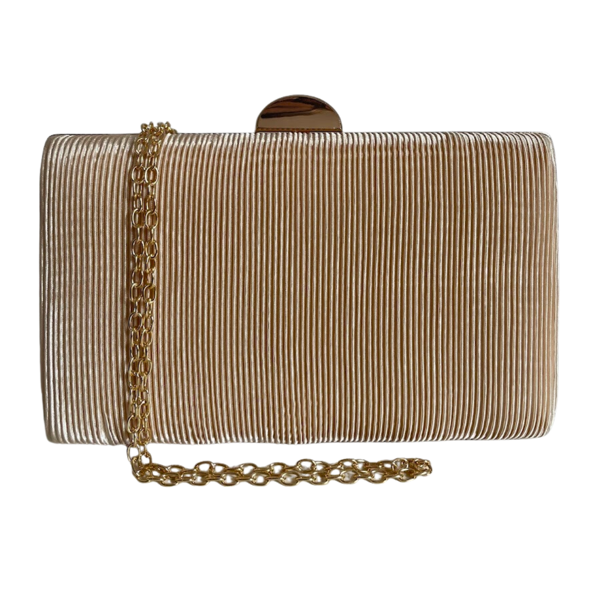 Bolsa Clutch Festa Tecido Aveludado Frizado Bege - ReUse