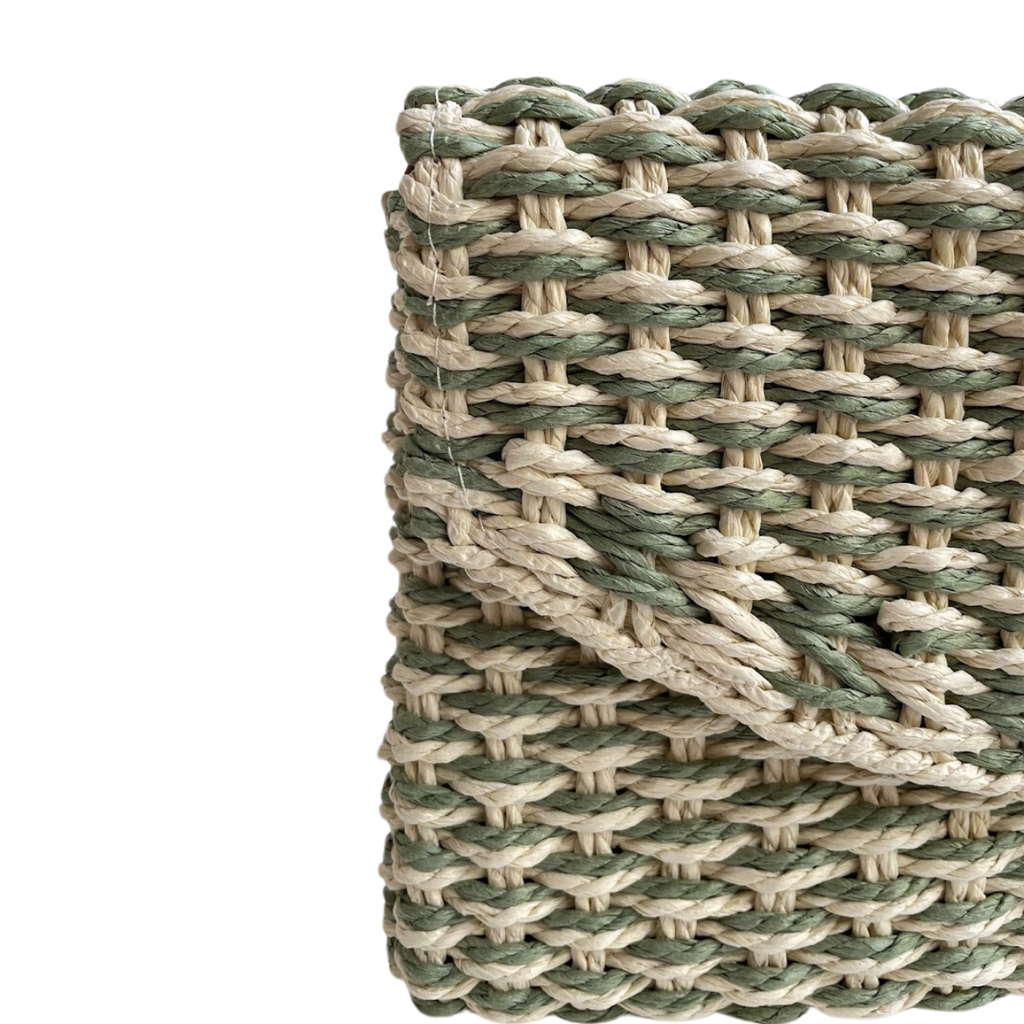 Bolsa Carteira Envelope de Palha Verde