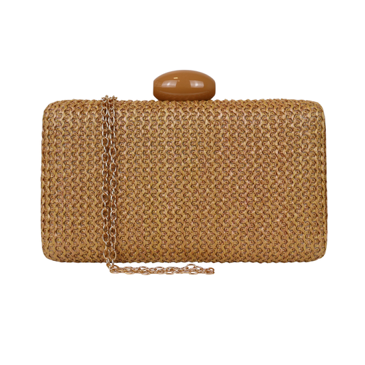 Bolsa Clutch Festa Palha Caramelo