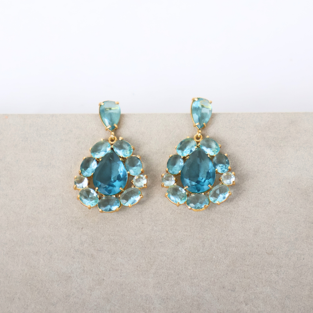Brinco Azul Turquesa - Semijoia
