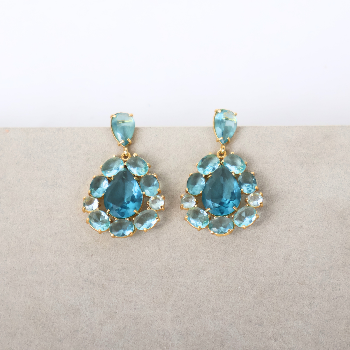 Brinco Azul Turquesa - Semijoia