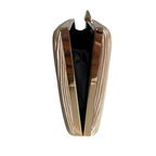 Bolsa Clutch Festa Tecido Aveludado Frizado Bege - ReUse