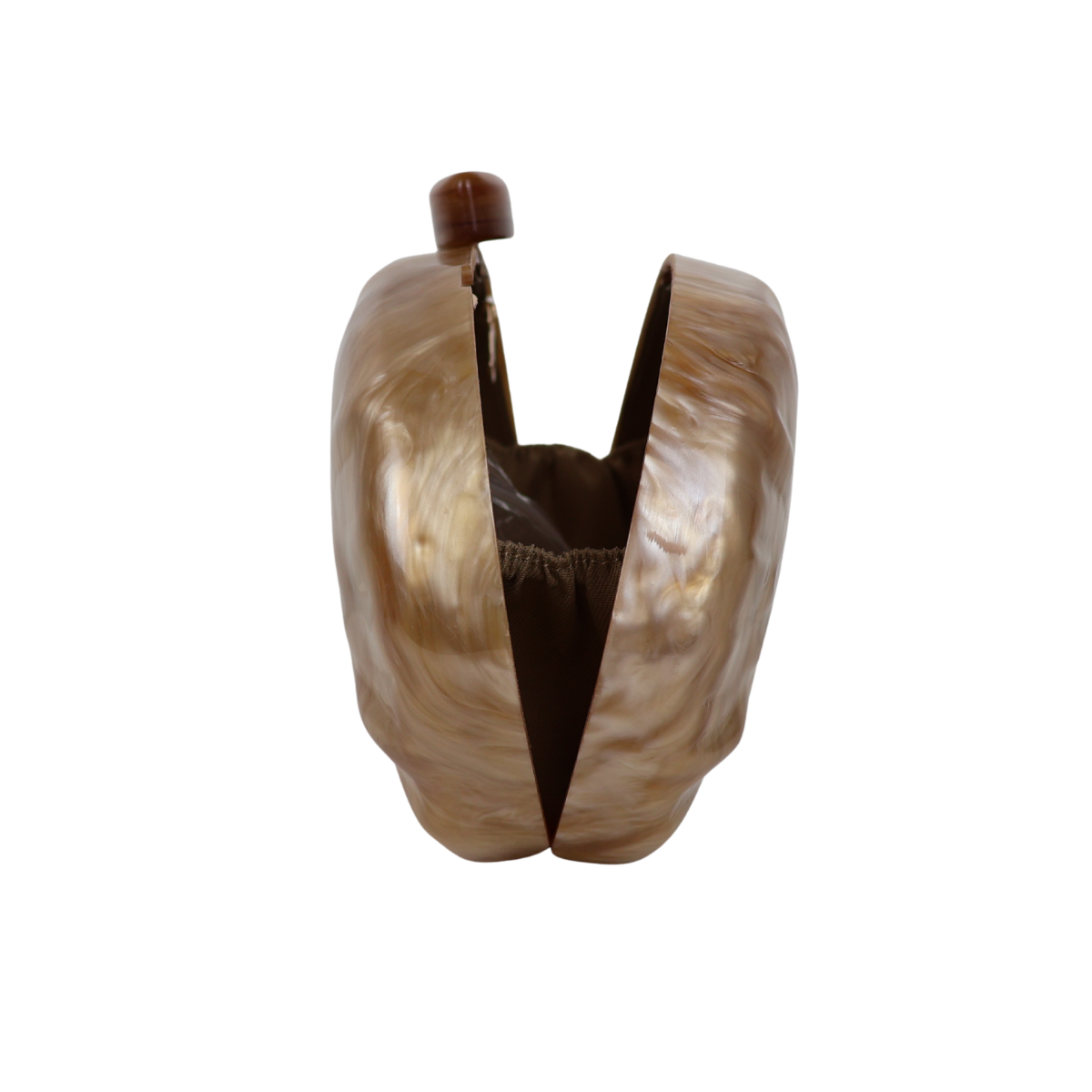 Bolsa Clutch Festa Acrílico Oval Caramelo