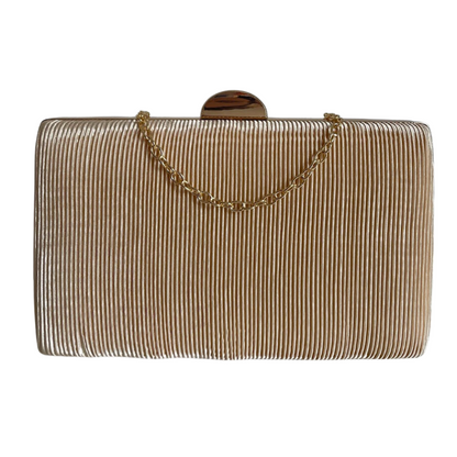 Bolsa Clutch Festa Tecido Aveludado Frizado Bege - ReUse