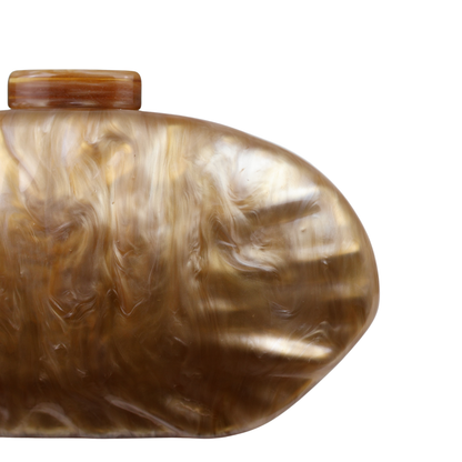 Bolsa Clutch Festa Acrílico Oval Caramelo