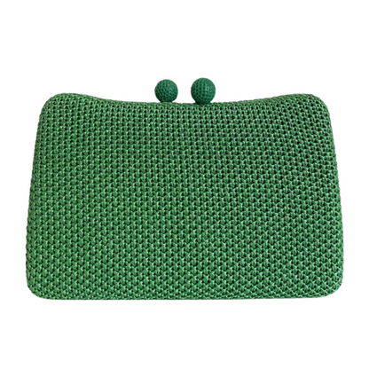 Bolsa de Festa Clutch Palha Verde