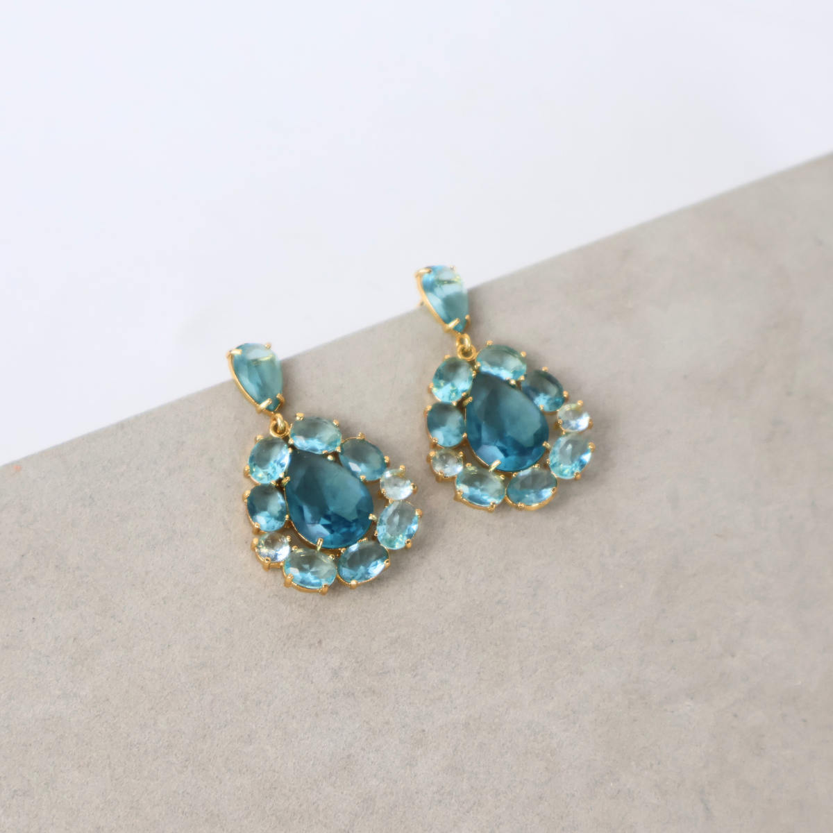 Brinco Azul Turquesa - Semijoia