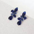 Brinco Prateado e Cristal Azul - Semijoia