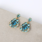 Brinco Azul Turquesa - Semijoia