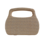Bolsa de Mão Clutch Festa Palha Bege Claro