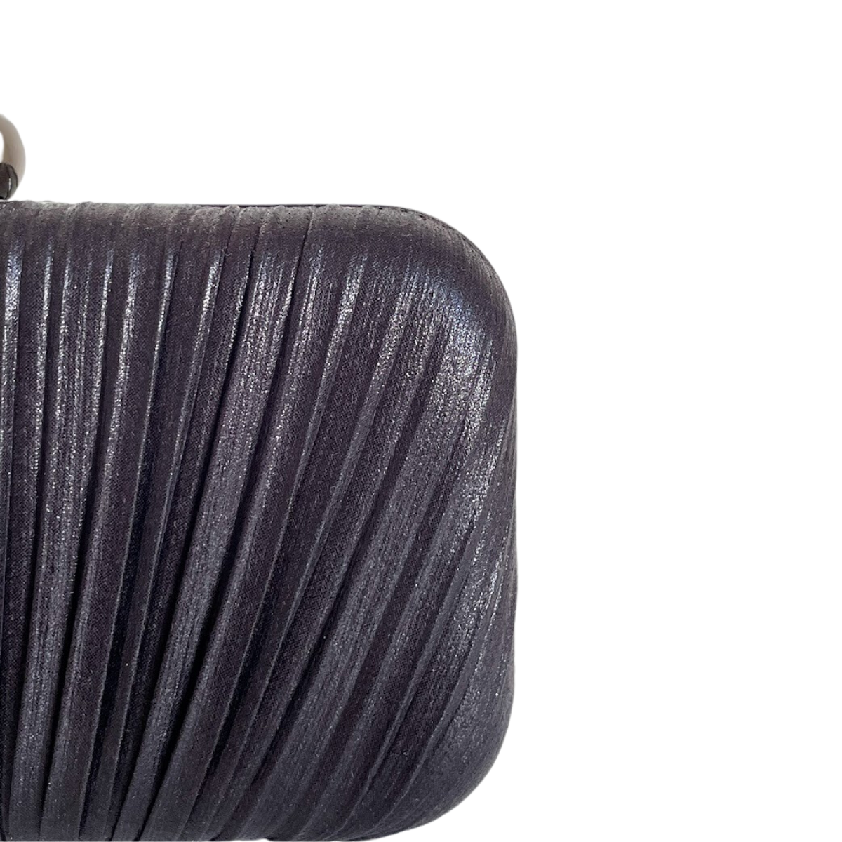 Bolsa de Festa Clutch Tecido Metalizado Preto