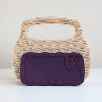 Bolsa de Mão Clutch Festa Palha Bege Claro
