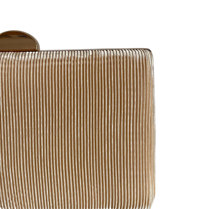 Bolsa Clutch Festa Tecido Aveludado Frizado Bege - ReUse