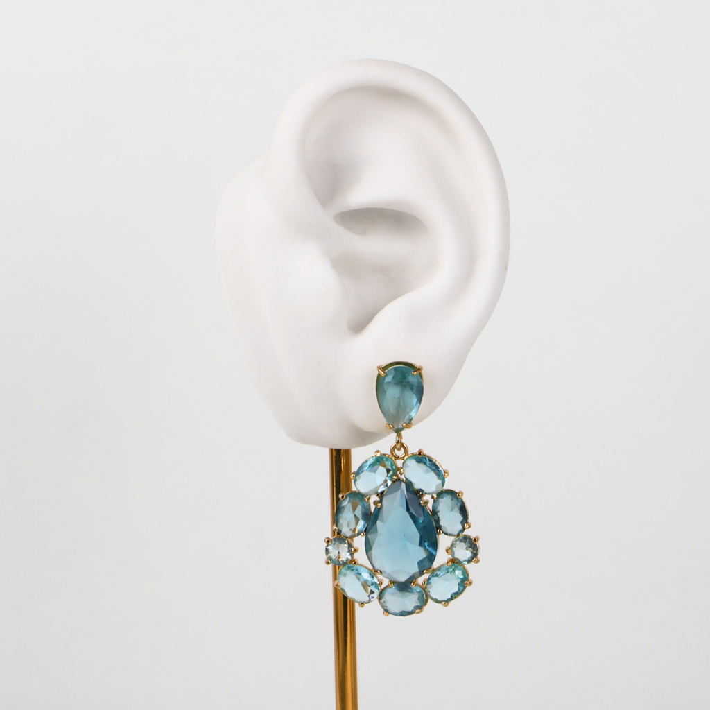 Brinco Azul Turquesa - Semijoia