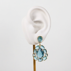Brinco Azul Turquesa - Semijoia